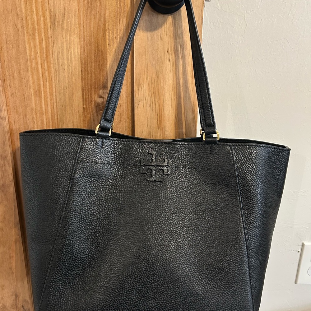 Tory Burch Black Leather Tote Bag